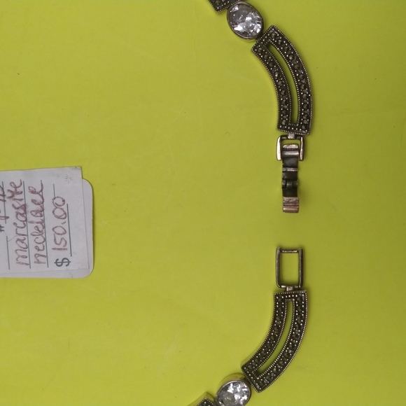 VINTAGE MARCASITE NECKLACE - Picture 2 of 2
